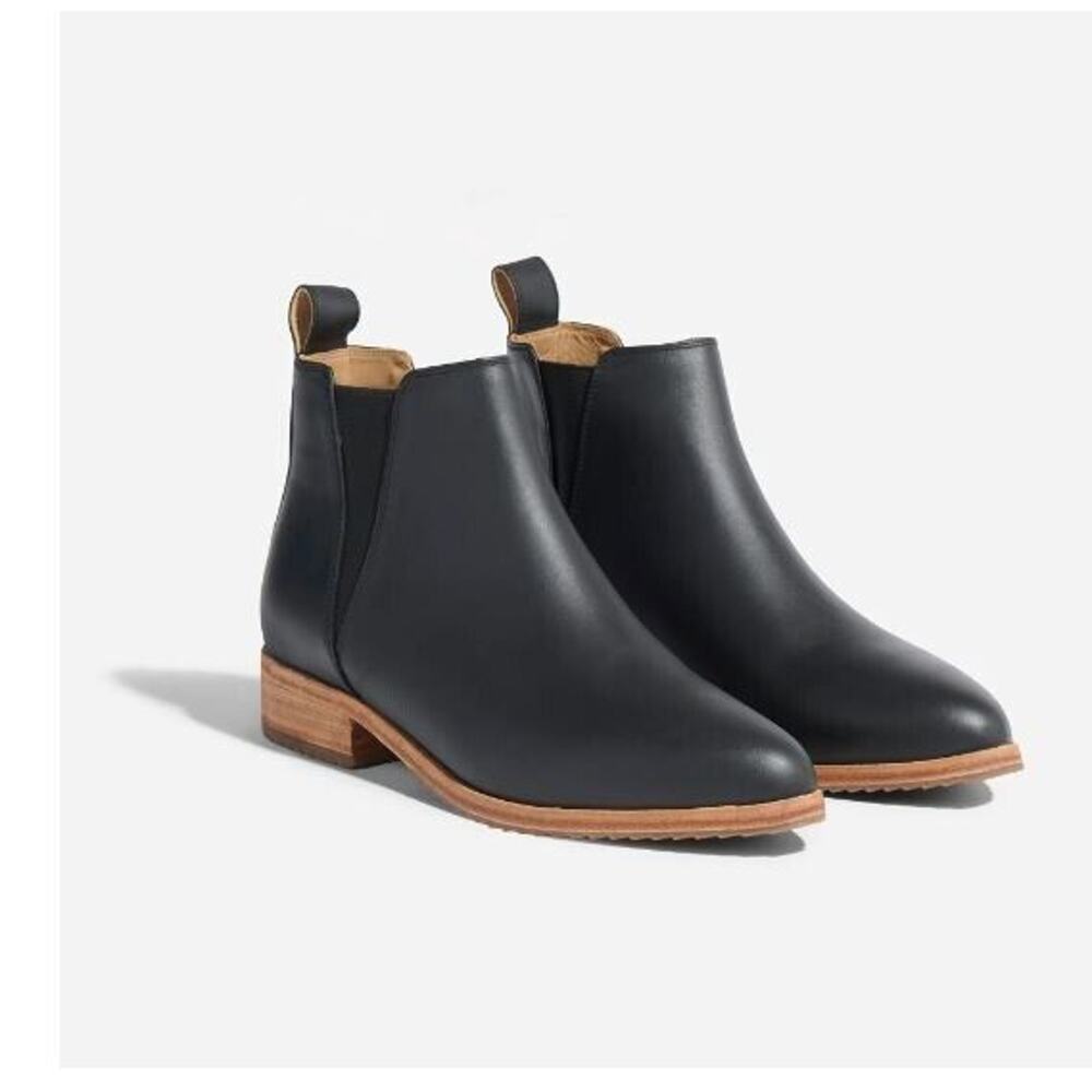Nisolo Sz 9 Eva Everyday Chelsea Black Leather Boots